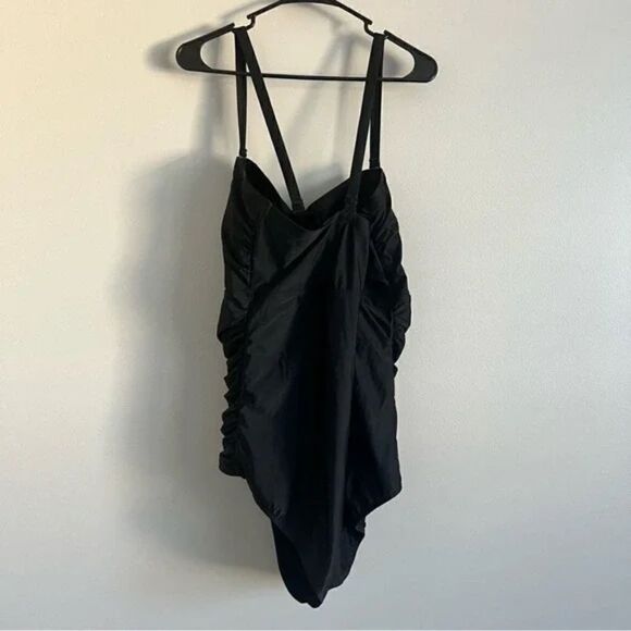 Torrid Slim Fix Black Wireless Lattice Front One Piece Swimsuit 6X 30 - Picture 11 of 13